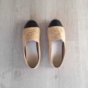 CHANEL lambskin leather espadrille shoes 38